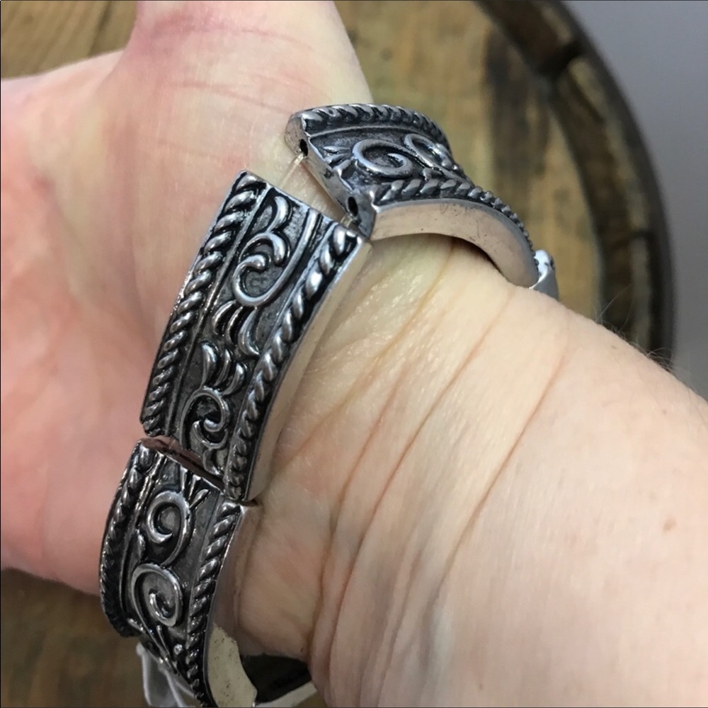 Silver Finish Rhinestone Bracelet - Picture 5 of 7